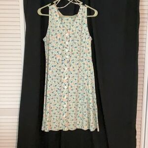 Floral Sleeveless Button-Down Dress